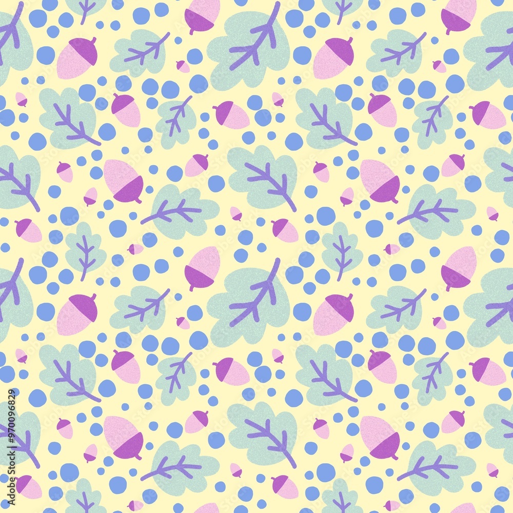 Autumn leaves seamless oaks pattern for wrapping paper and fabrics and linens Autumn leaves seamless oaks pattern for wrapping paper and fabrics and linens