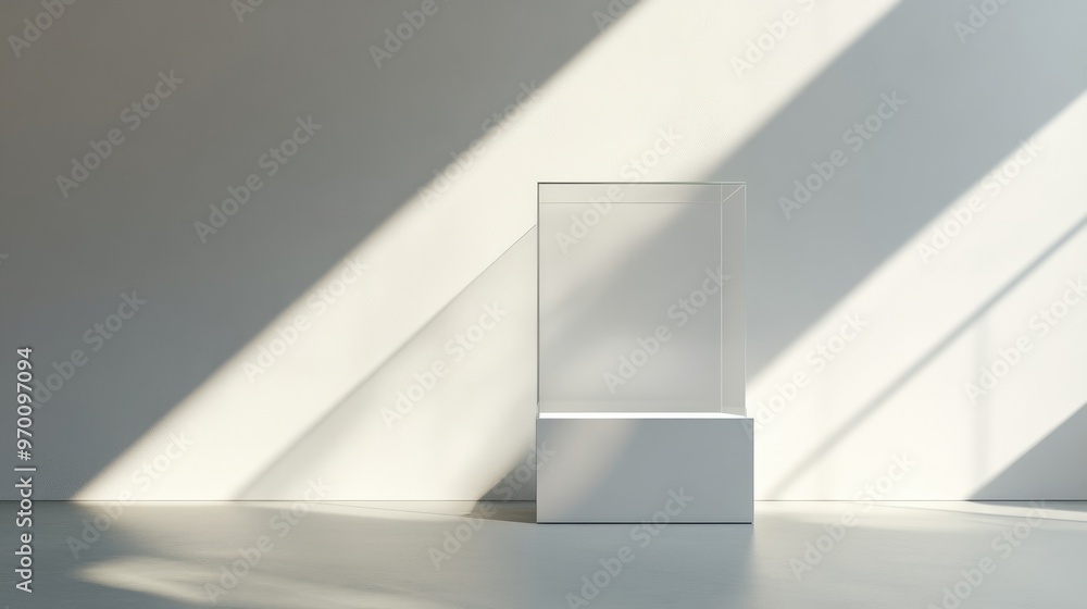Minimalist Empty Showcase with Light. Minimalist Empty Showcase with Light.