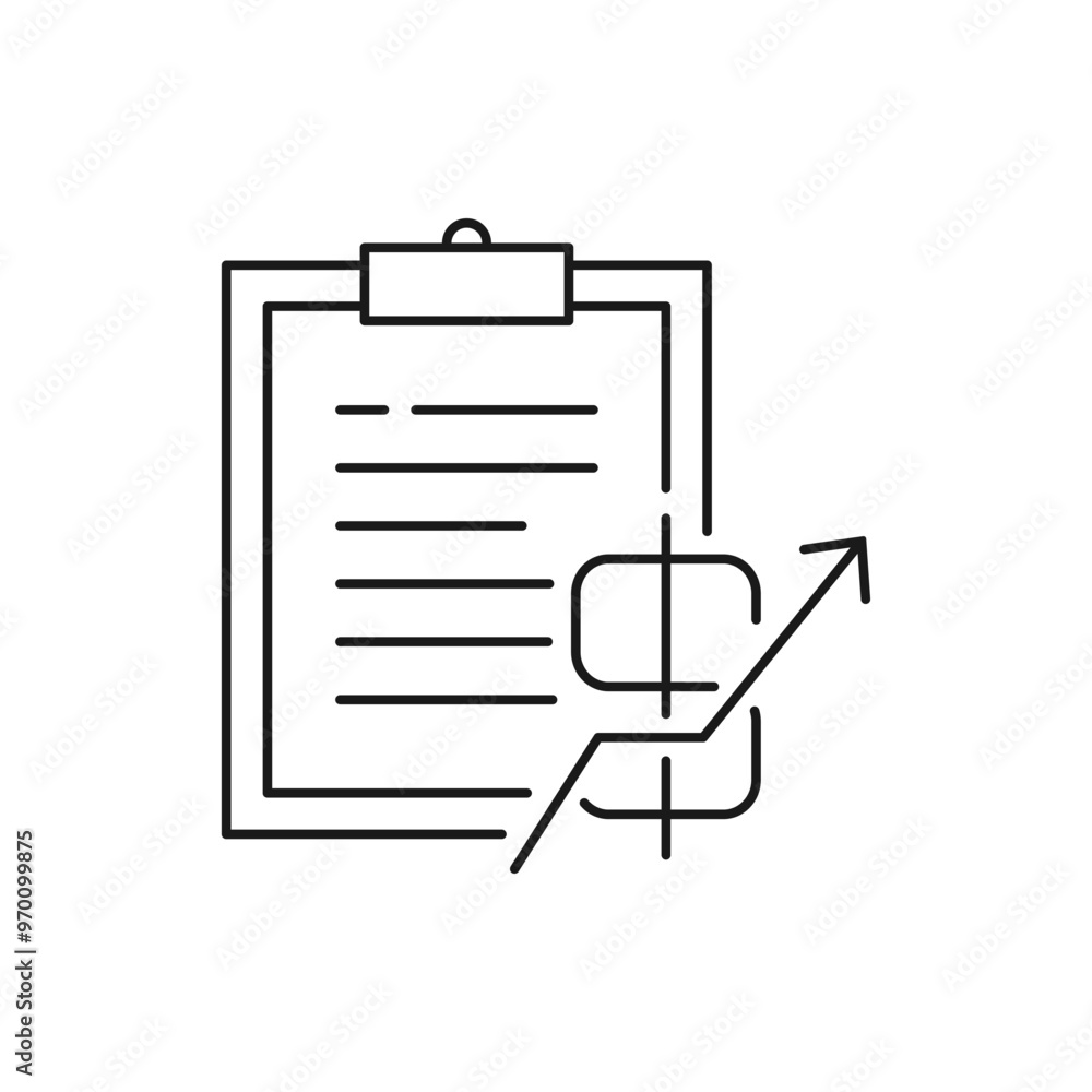 Financial growth reports icon line style isolated on white background. Vector illustration Financial growth reports icon line style isolated on white background. Vector illustration