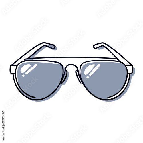 Trendy sunglasses illustration on a white background for fashion accessories concepts