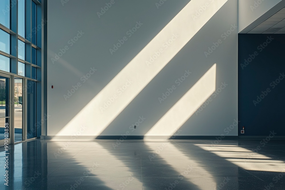 Sunlight Streaking Through Windows Onto a Polished Concrete Floor Sunlight Streaking Through Windows Onto a Polished Concrete Floor