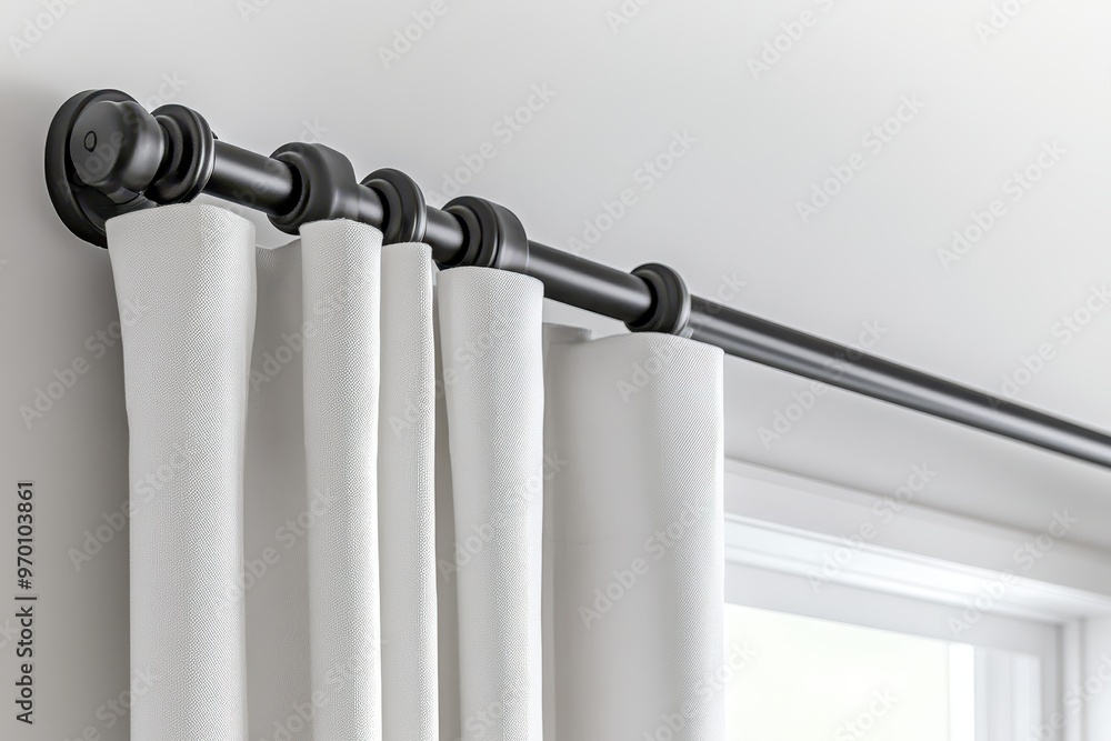 Solid Curtain Rods Simple curtain rods in different colors with matte black upper finish ...