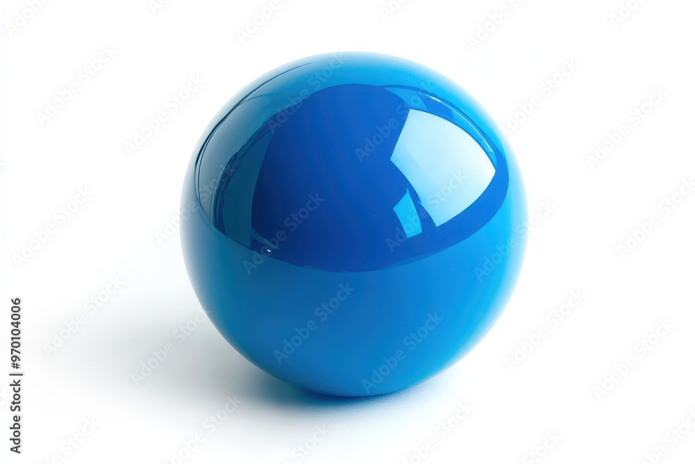 Single blue ball on white