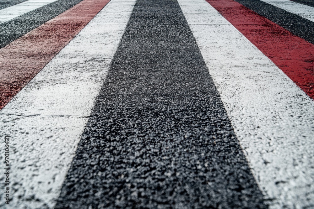 Obraz premium Start and finish racing pattern on asphalt with tire tracks crossing