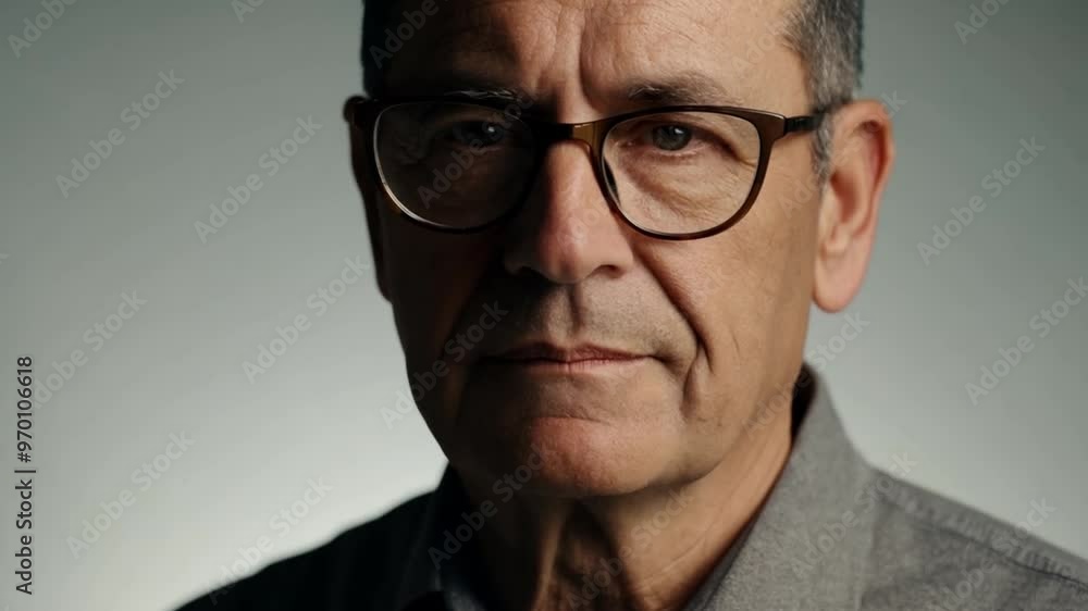 Elderly man wearing glasses looking directly into the camera, conveying experience and wisdom, symbolizing a retired individual. Elderly man wearing glasses looking directly into the camera, conveying experience and wisdom, symbolizing a retired individual.
