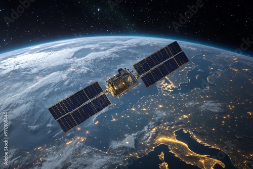 Global internet and high speed data communication via low earth orbit satellite over europe