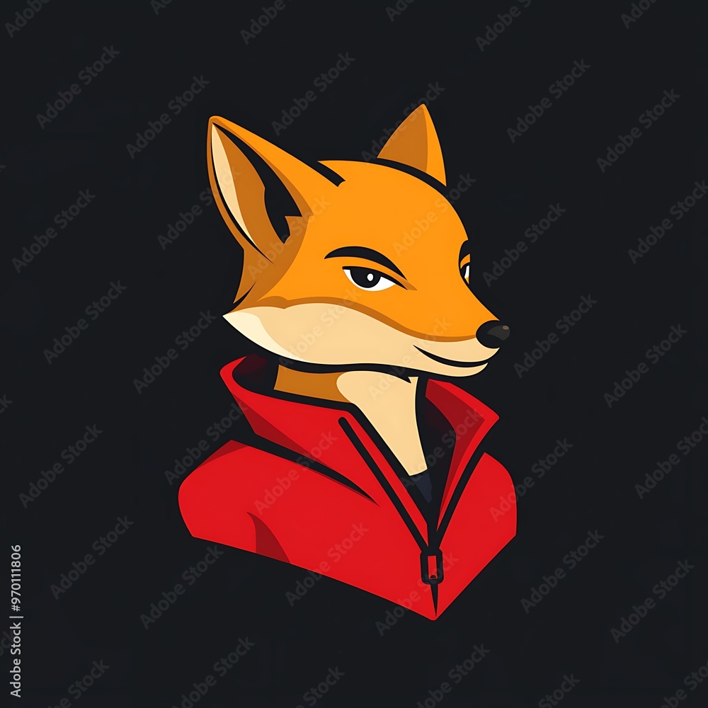 Cool Fox with Red Hoodie Mascot Logo Design Cool Fox with Red Hoodie Mascot Logo Design