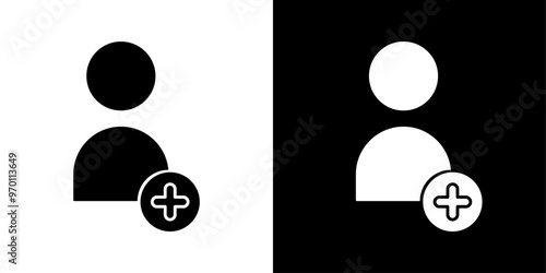 Add a new user icon Isolated flat vector in outline