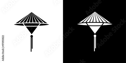 Bamboo hat icon Isolated flat vector in outline