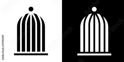Bird cage icon Isolated flat vector in outline