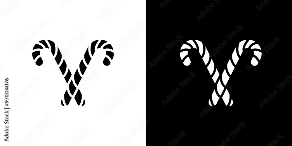 Obraz premium Candy Cane icon Isolated flat vector in outline