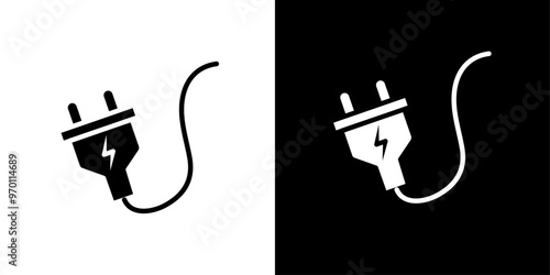 Electric plug icon Isolated flat vector in outline
