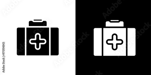 First aid box icon Isolated flat vector in outline
