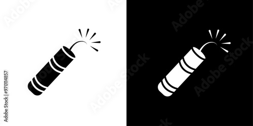 firecracker icon Isolated flat vector in outline