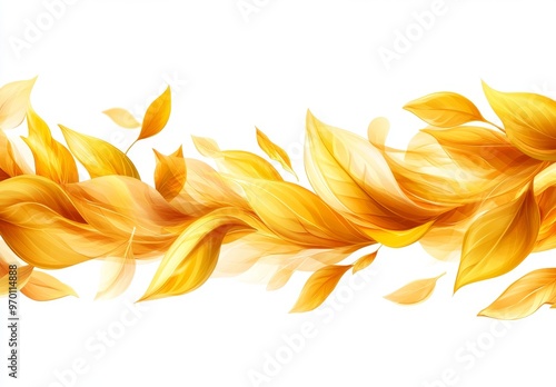 Floating maple leaf effect, transparent background.