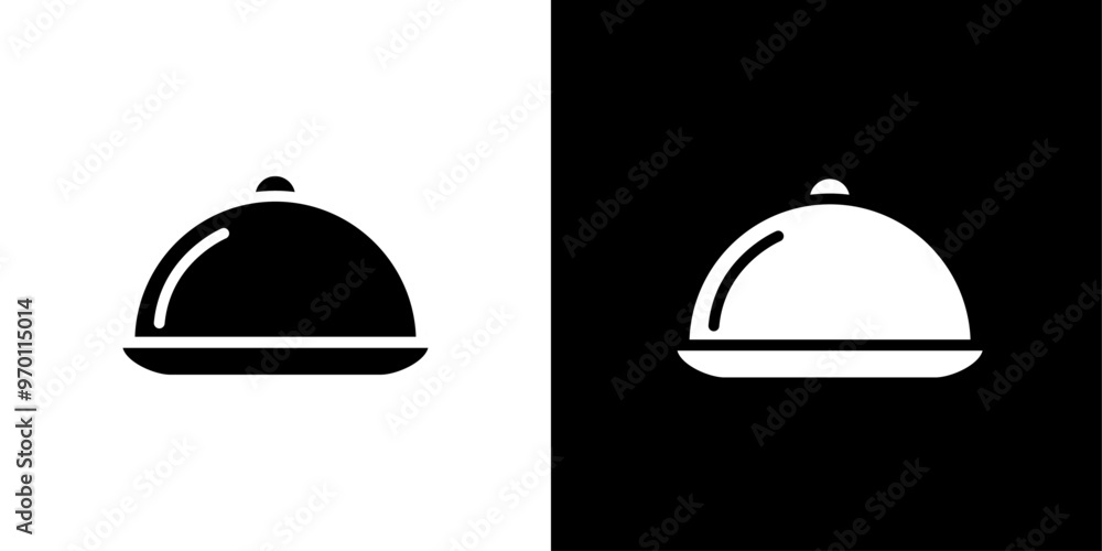Fototapeta premium Food tray icon Isolated flat vector in outline
