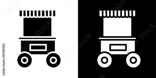Food cart icon Isolated flat vector in outline