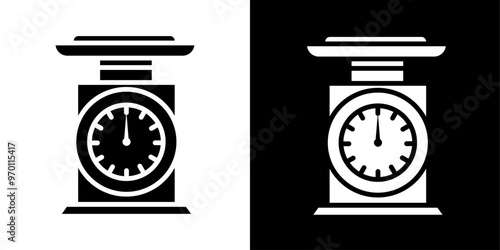 Kitchen scales icon Isolated flat vector in outline