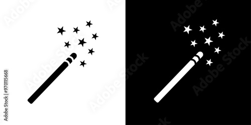 Magic wand icon Isolated flat vector in outline
