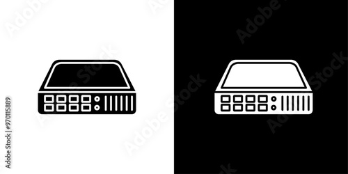 Network switch icon Isolated flat vector in outline