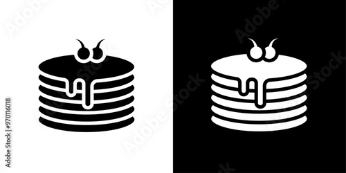 pancakes icon Isolated flat vector in outline