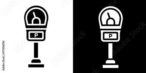 Parking meter icon Isolated flat vector in outline