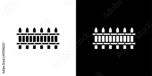 Plank fence icon Isolated flat vector in outline