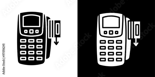 POS system icon Isolated flat vector in outline