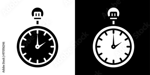 Free Download Pocket watch icon Isolated flat vector in outline - GFXLoad