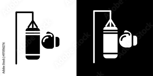 Punching bag icon Isolated flat vector in outline