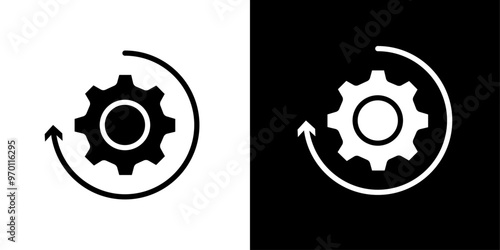 Recovery gear icon Isolated flat vector in outline