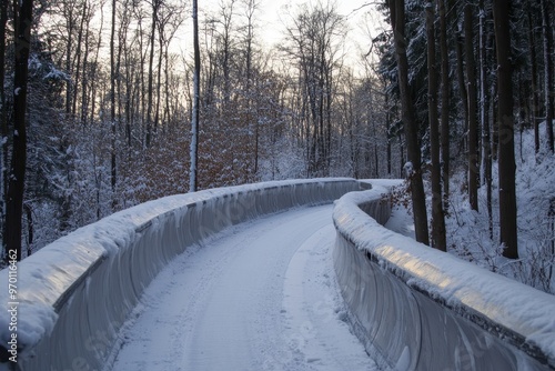 Winter bobsleigh track in Sigulda Latvia photo