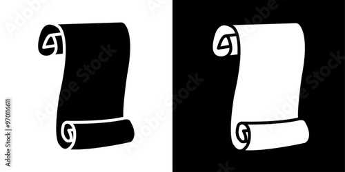 Scroll paper icon Isolated flat vector in outline
