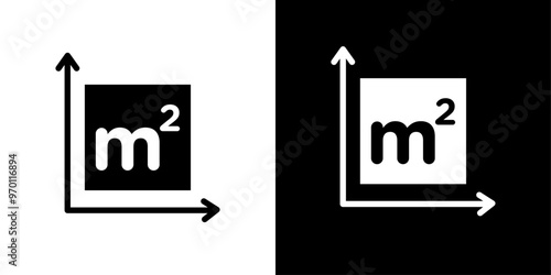Square Meter icon Isolated flat vector in outline