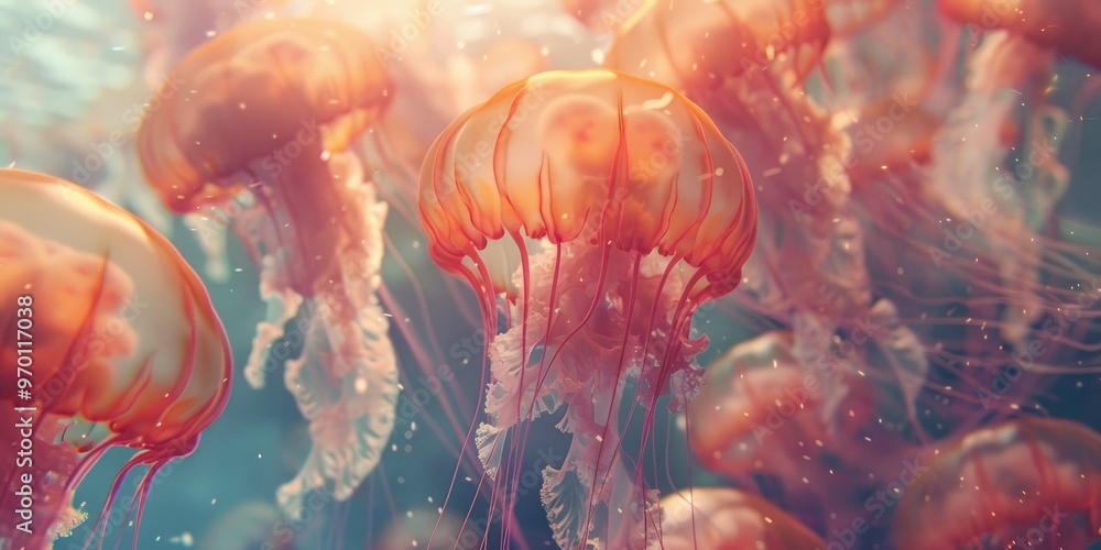 Фотография Dancing jellyfish in the ocean