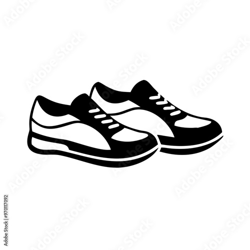 Pair of Shoes Icon Silhouette - Transparent Background Clipart