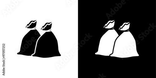 Trash bag icon Isolated flat vector in outline