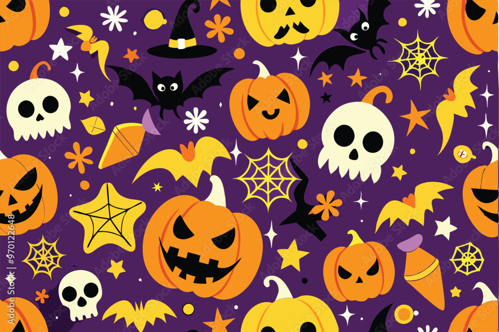Halloween Pattern Background vector illustration . Halloween Pattern Background vector illustration .