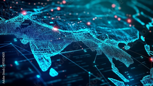 global network and internet connection of world map. business background photo