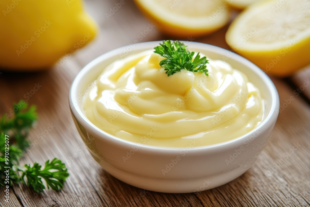 Mayo is a creamy sauce used on sandwiches and salads made with oil egg yolk and acid Mayo is a creamy sauce used on sandwiches and salads made with oil egg yolk and acid