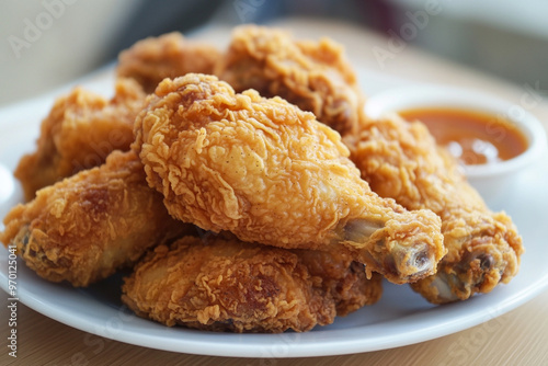 A plate of fried chickens generative AI