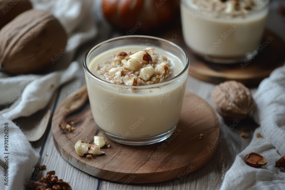 Milk pudding with chestnut farofa Milk pudding with chestnut farofa