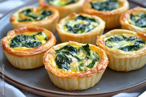 Mini spinach quiches for Easter brunch Florentine style