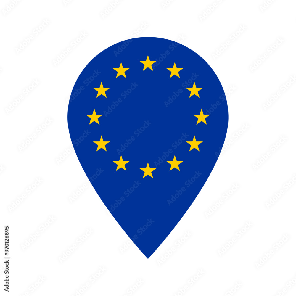 European union flag location icon European union flag location icon
