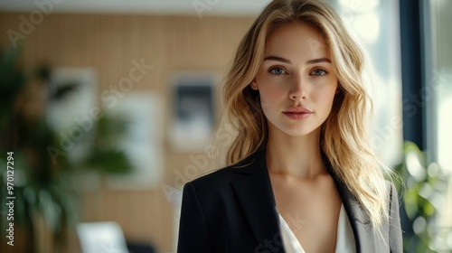 Portrait of a Confident Woman in a Business Suit