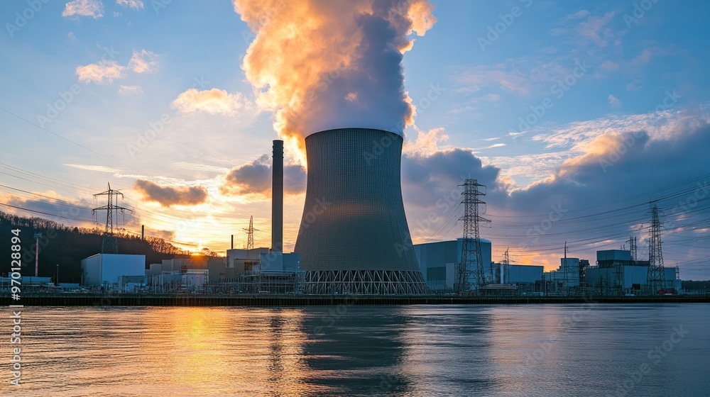 Nuclear Power Plant at Sunset Nuclear Power Plant at Sunset