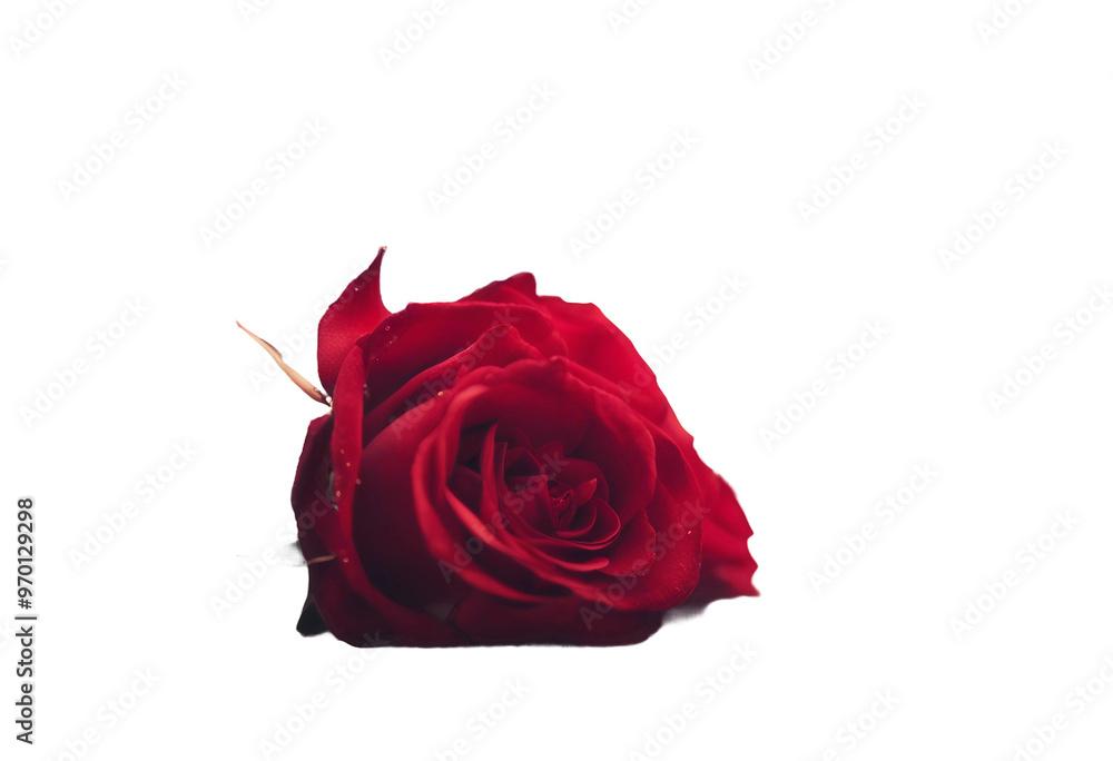 Fototapeta premium Valentines day background with red roses with a red balloon lying on a table with sparkles in the ba