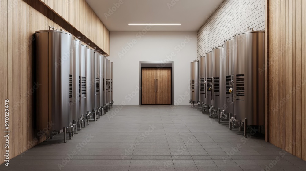 Tannin extraction machine in winery, modern technology, 3D illustration Tannin extraction machine in winery, modern technology, 3D illustration