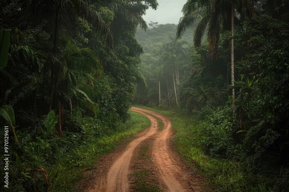 Fototapeta premium Rainforest and dirt road