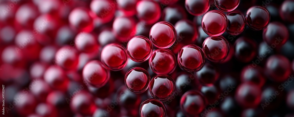 Tannin molecules in red wine, microscopic view, 3D illustration Tannin molecules in red wine, microscopic view, 3D illustration